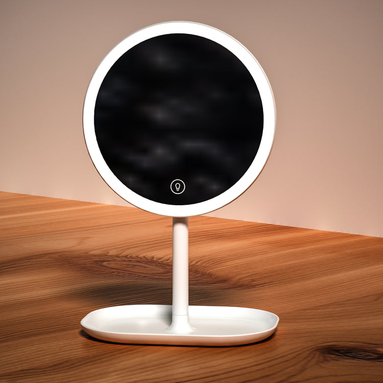 BRITE Light Rechargeable Mirror with Storage Tray and Magnifying Mirror