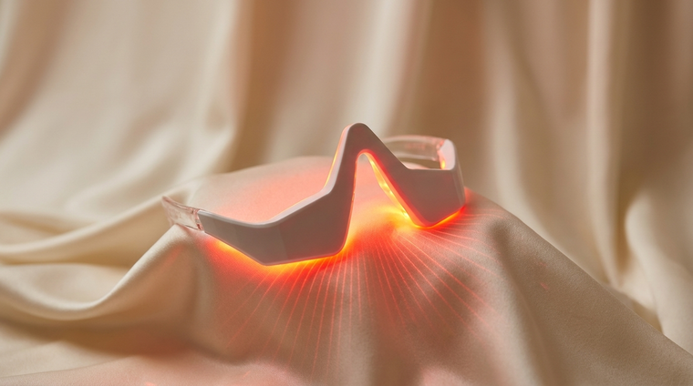 EyeYouth Revival device glowing with red light