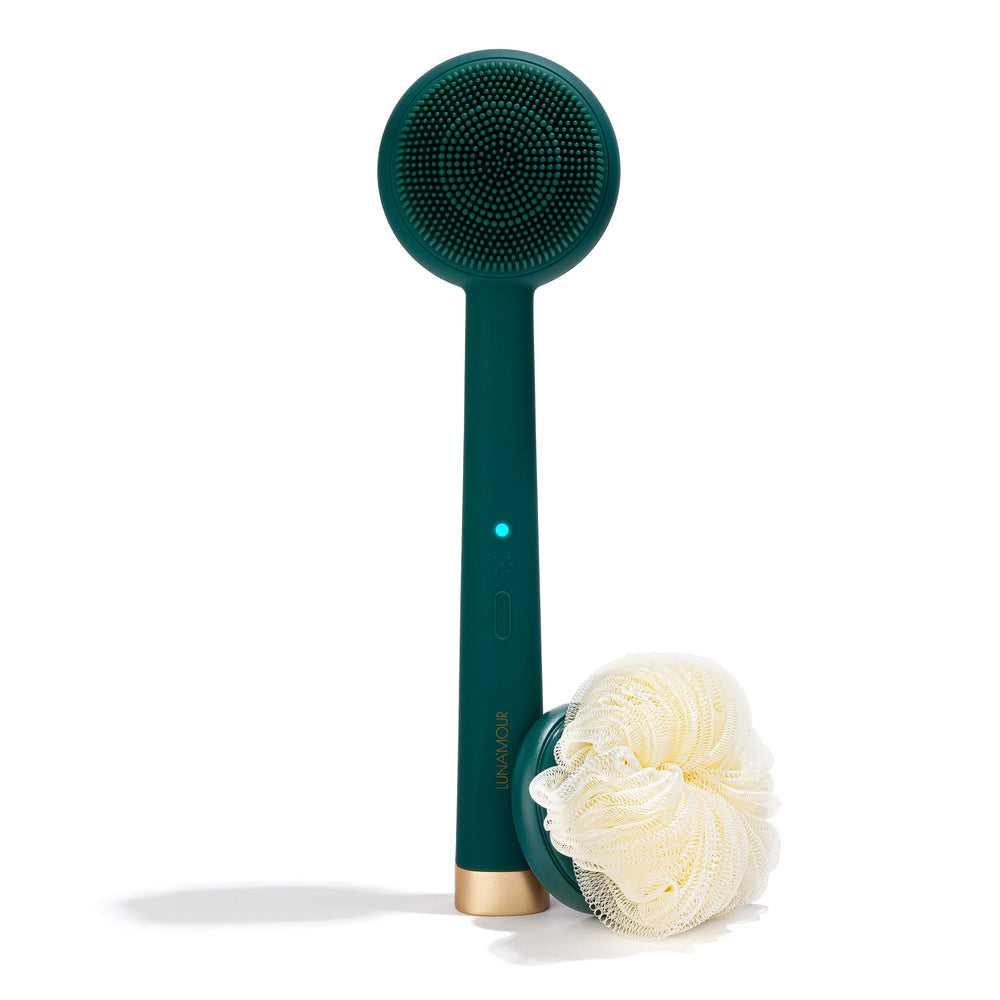 HydroBrush Trio sonic body brush with interchangeable silicone heads