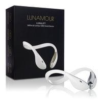 LunaLift EMS facial device shown with its packaging