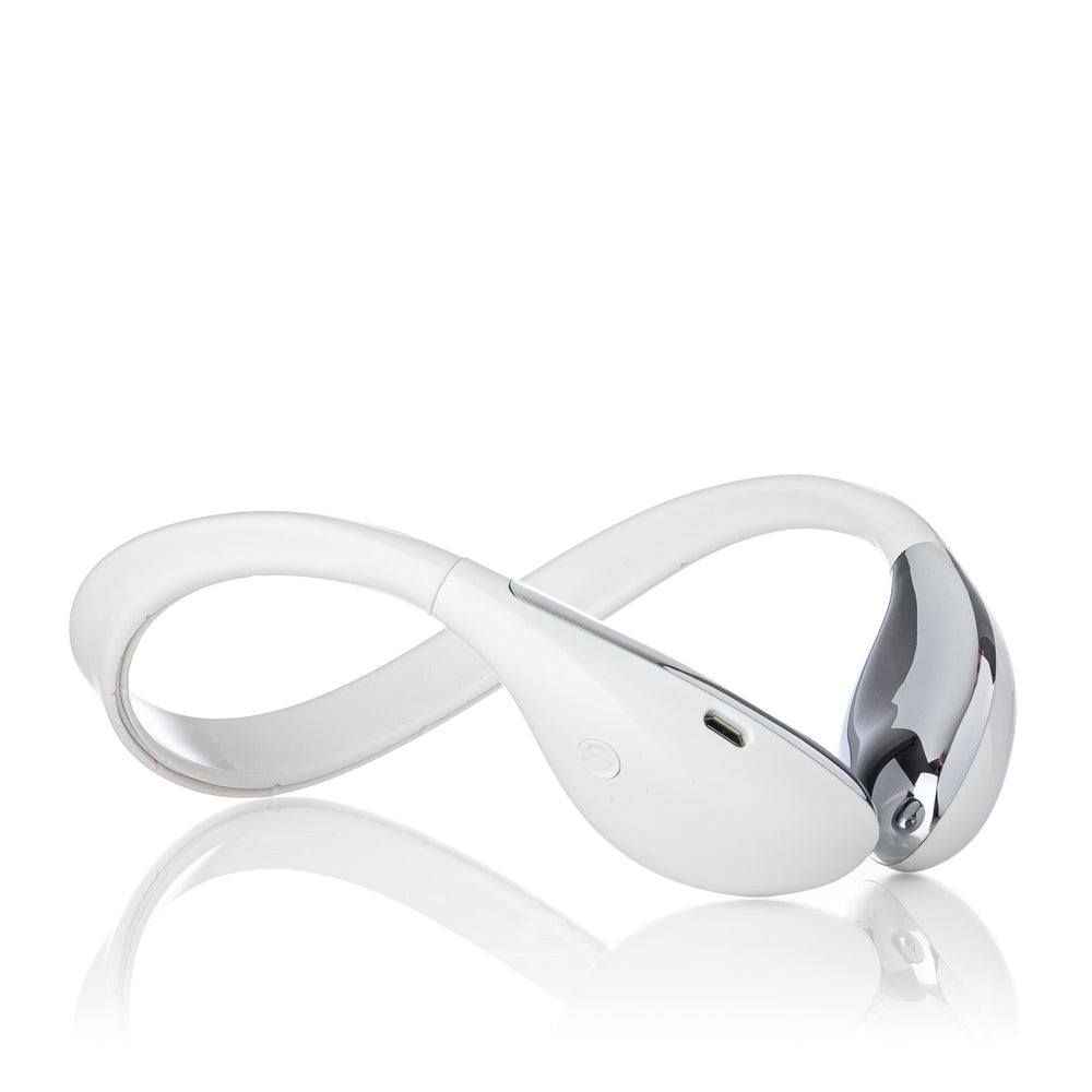 LunaLift hands-free EMS facial toning device, worn like a headband
